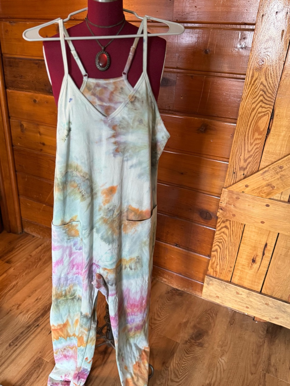 Handmade untagged cotton tie dyed jumpsuit. New